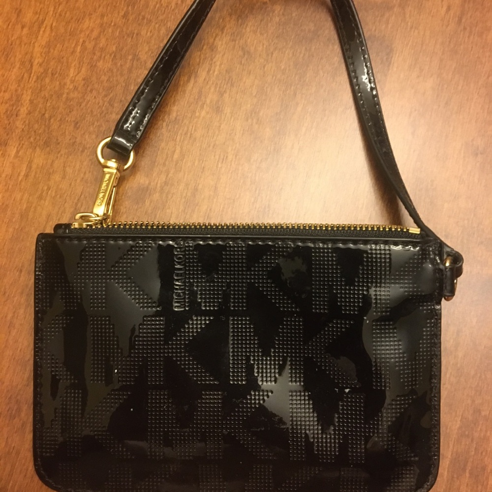 Michael Kors black zippered coin purse/mini bag